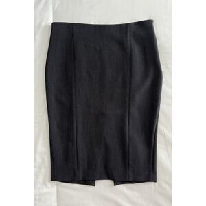 Zara Basics Pencil Skirt Women’s Size L Gray Career Side Zip Back Slit